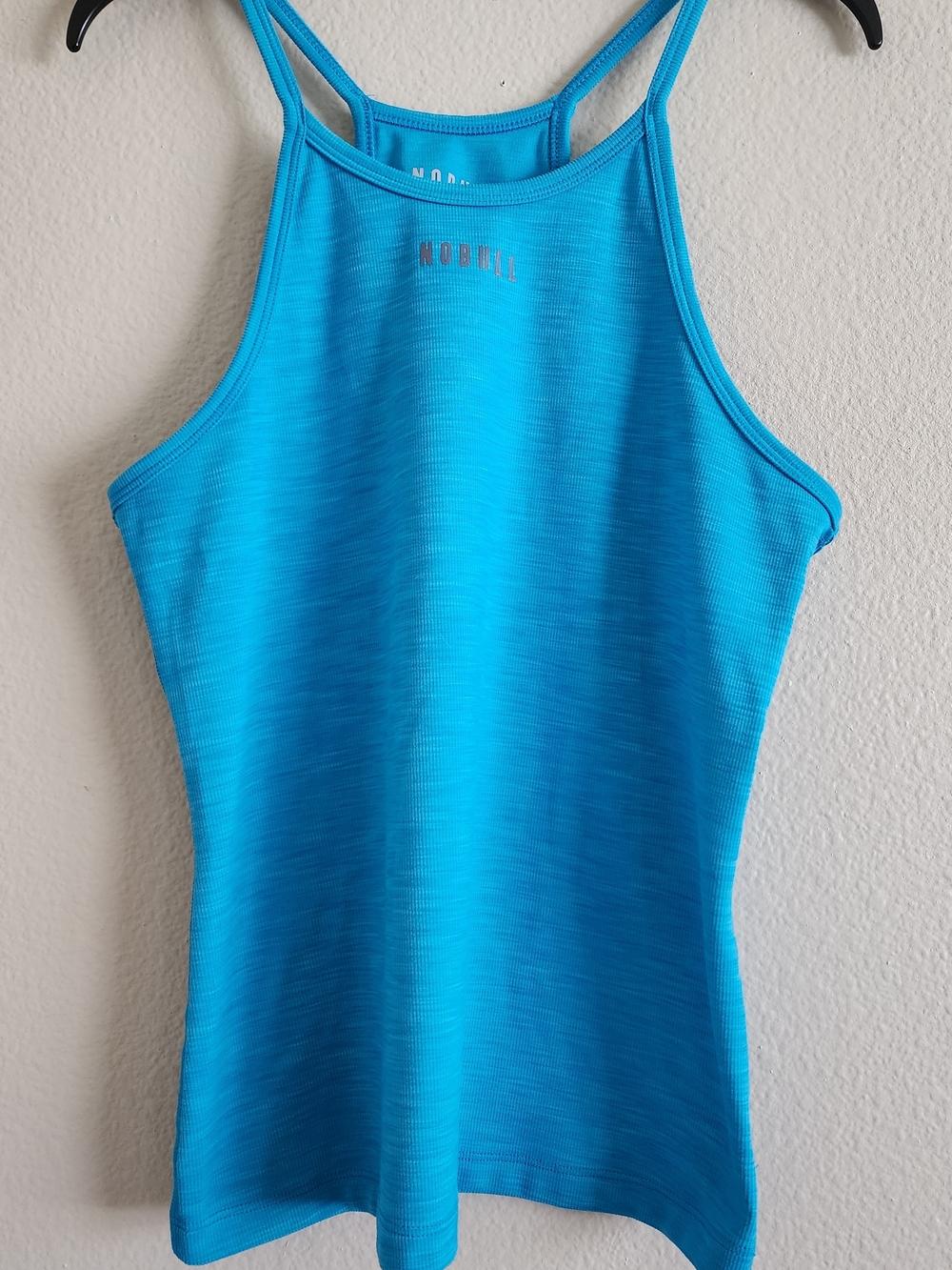 NOBULL High Neck Racerback Tank Top Blue Heathered Performance Workout Large